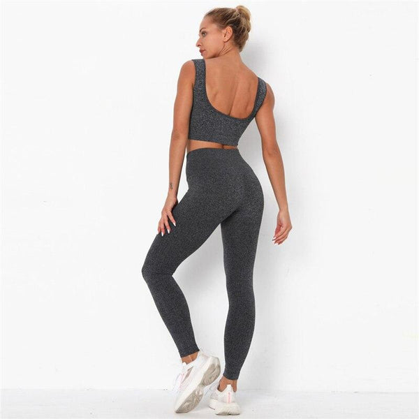 Ensemble de Fitness Leggings Push Up + Brassiere NON TRANSPARENT