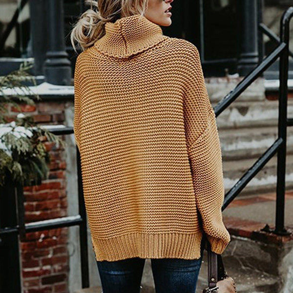 Pull Tricoté à Col Roulé