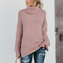 Pull Tricoté à Col Roulé