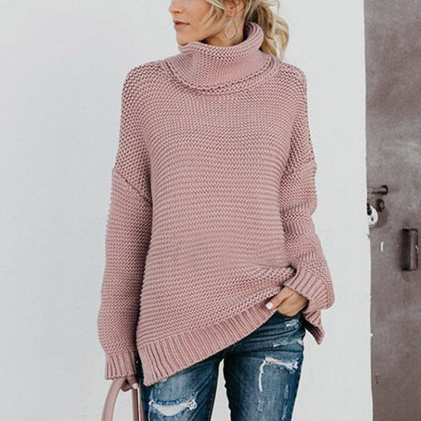 Pull Tricoté à Col Roulé