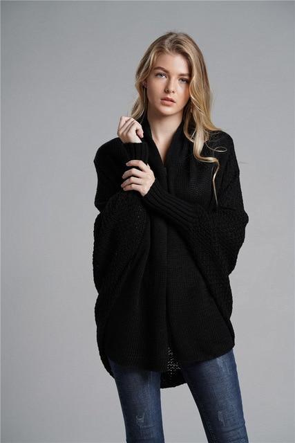 Cardigan Uni à Manches Chauve-Souris