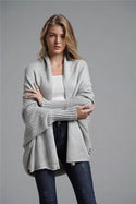 Cardigan Uni à Manches Chauve-Souris