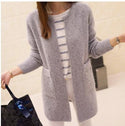 Long cardigan à encolure dégagée sans fermeture