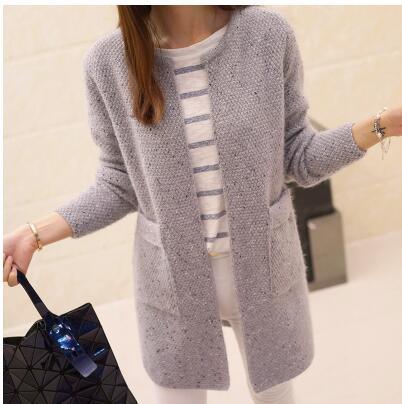 Long cardigan à encolure dégagée sans fermeture
