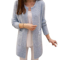 Long cardigan à encolure dégagée sans fermeture
