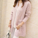 Long cardigan à encolure dégagée sans fermeture