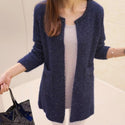 Long cardigan à encolure dégagée sans fermeture