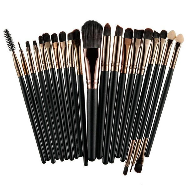 Set de 20 pinceaux professionnels 123maquillage Marron et noir 