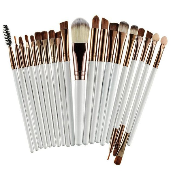 Set de 20 pinceaux professionnels 123maquillage Marron et blanc 