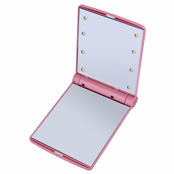 Miroir de poche à lampes LED 123maquillage Rose 