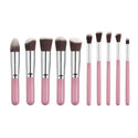 Ensemble de pinceaux - Fond de teint - Pro - Multifonction 123maquillage 10 Rose - Argent 