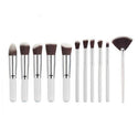 Ensemble de pinceaux - Fond de teint - Pro - Multifonction 123maquillage 11 Blanc - Argent 