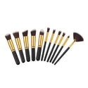 Ensemble de pinceaux - Fond de teint - Pro - Multifonction 123maquillage 11 Or - Noir 