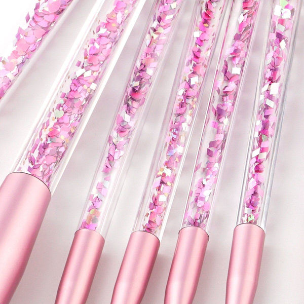 Ensemble Pinceaux Paillettes - Rose & Bleu