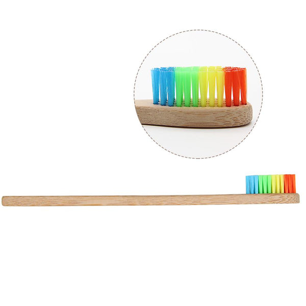 Brosse à dent arc-en-ciel - écologique en bambou