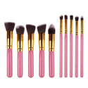 Ensemble de pinceaux - Fond de teint - Pro - Multifonction 123maquillage 10 Rose - Or 