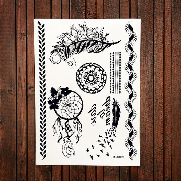 Tatouages éphémères NOIRS - Waterproof - Grand choix de modèles 123maquillage Attrape-rêve 2 