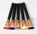 Pinceau fond de teint Kabuki à tête plate colorée - couleurs craquantes