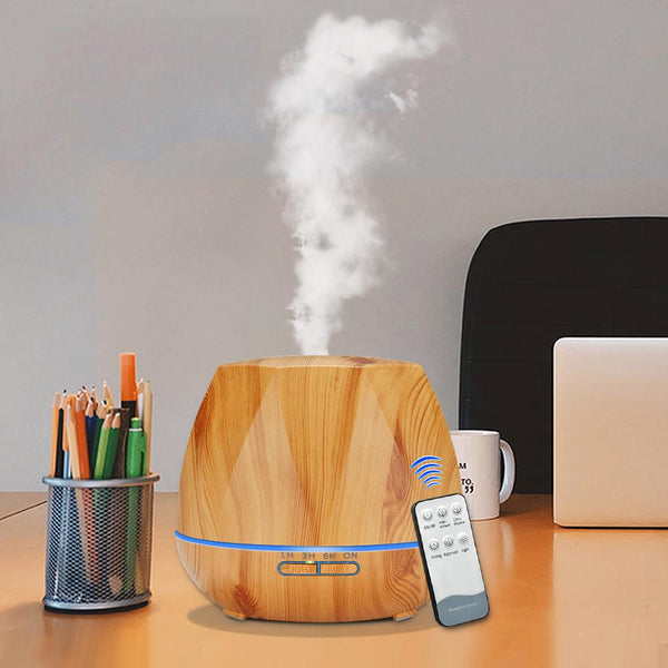 Humidificateur d'air & Diffuseur d'Huiles Essentielles -  Relaxant & Purifiant - Avec ou sans télécommande