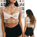 Crop Top Transparent étoiles