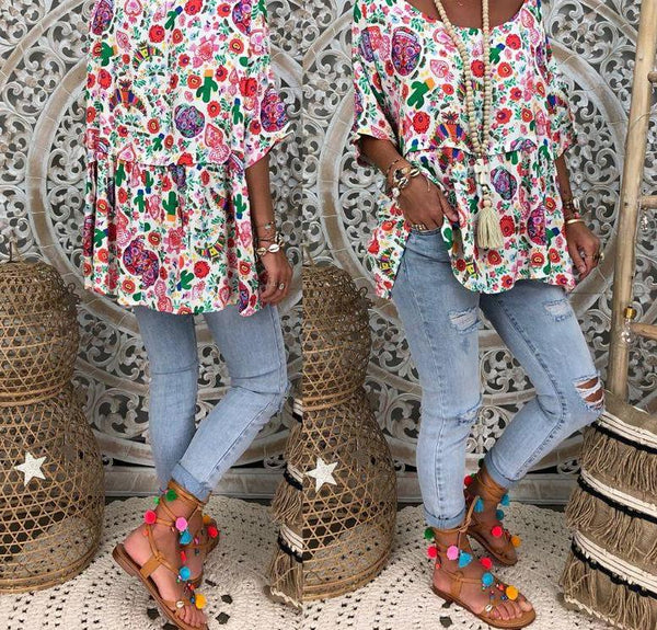 Blouse Vintage Imprimée