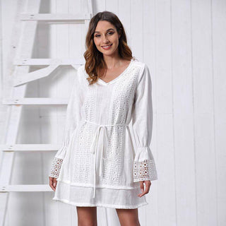 Robe blanche bohème pas cher | Femme Classe