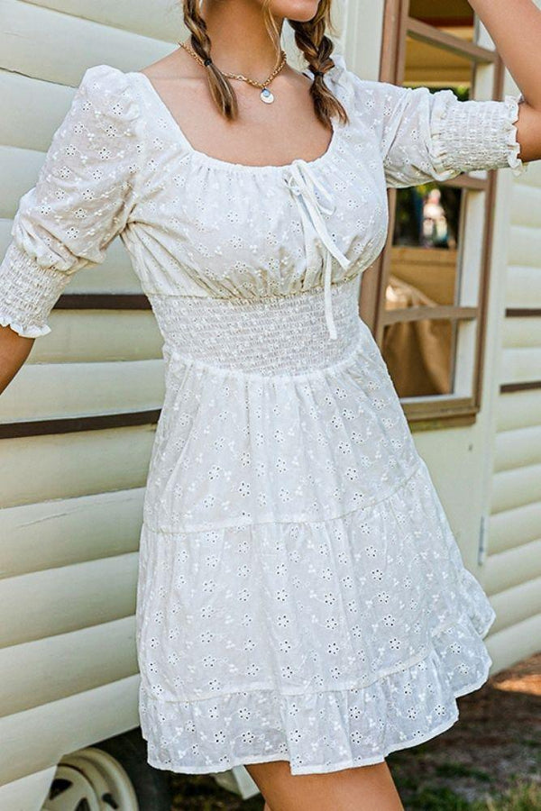 Robe Bohème Blanche Champêtre