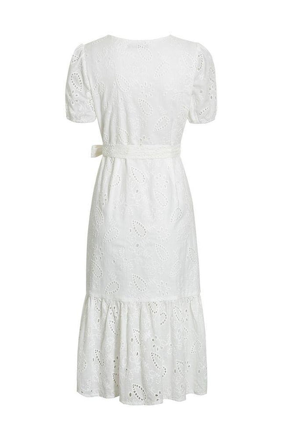 Robe Bohème Blanche Maxi Broderie