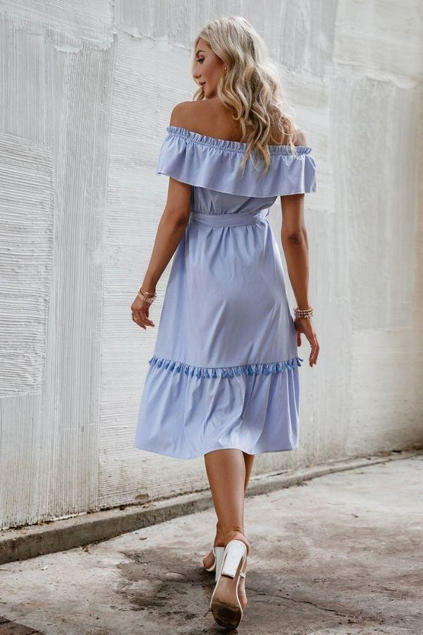 Robe Bohème Bleue Brodée