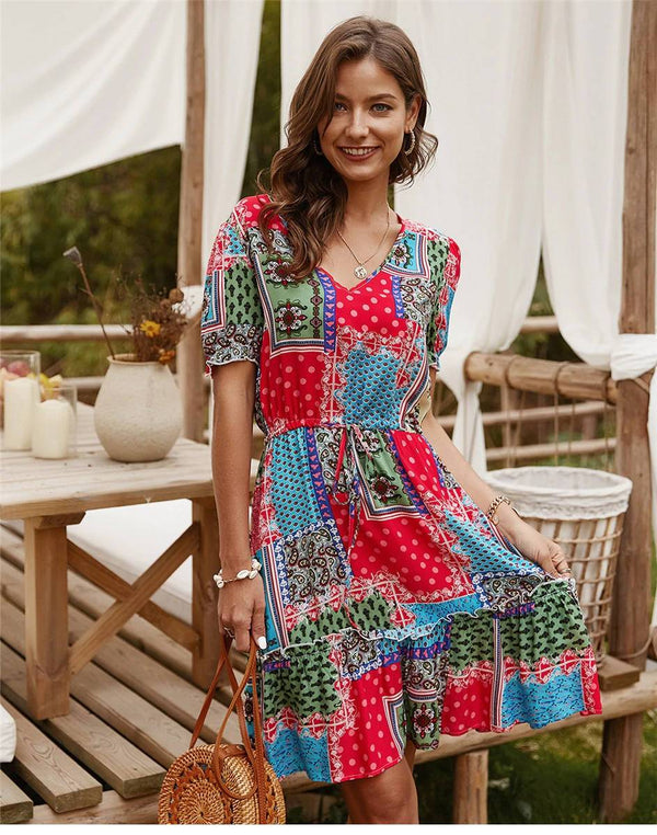 Robe Bohème Multicolore Chic