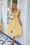 Robe Bohème Jaune Vichy