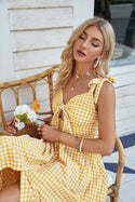 Robe Bohème Jaune Vichy