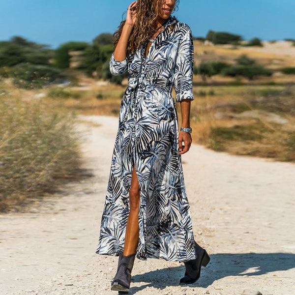 Robe Hippie Chic Bleue | Femme Classe