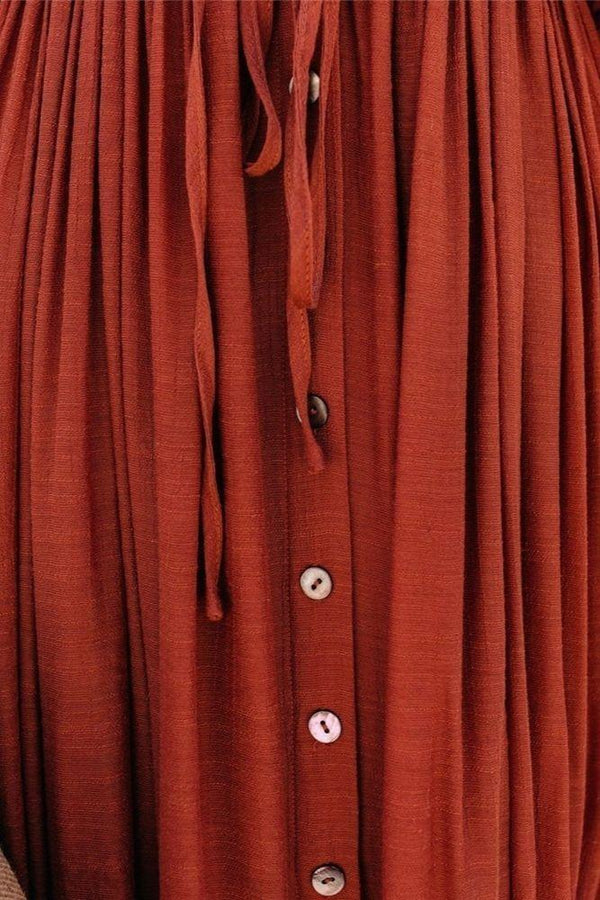 Robe Terracotta Longue Bohème