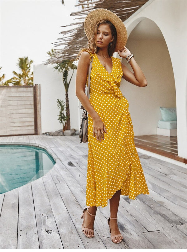 Robe Longue Bohème Jaune