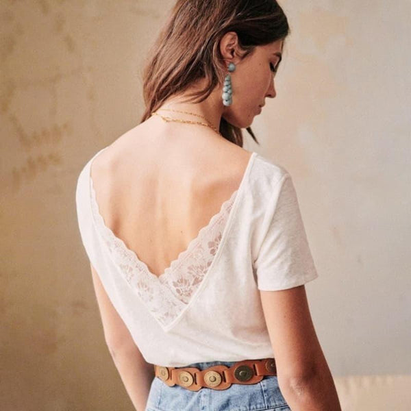 Top Bohème Blanc Dentelle - S