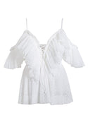 Top Bohème Blanc Volanté