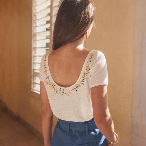 Top Bohème Broderie Florale - S