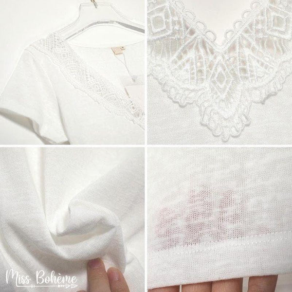 Top Bohème Décolleté Dentelle