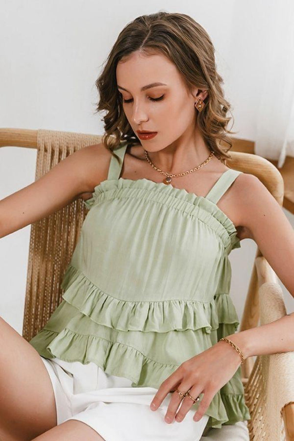 Top Bohème Vert Pastel