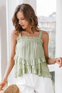 Top Bohème Vert Pastel - S