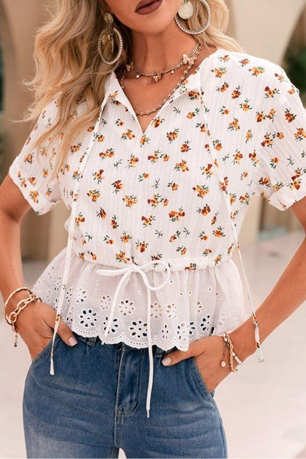Top Peplum Bohème Fleuri